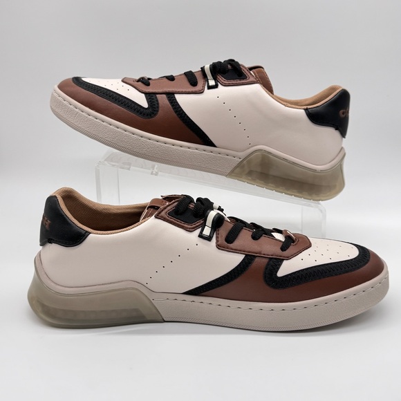 Coach CitySole Court Sneakers Men’s 10D Brown Black White Leather Low Top Shoes - Picture 16 of 16